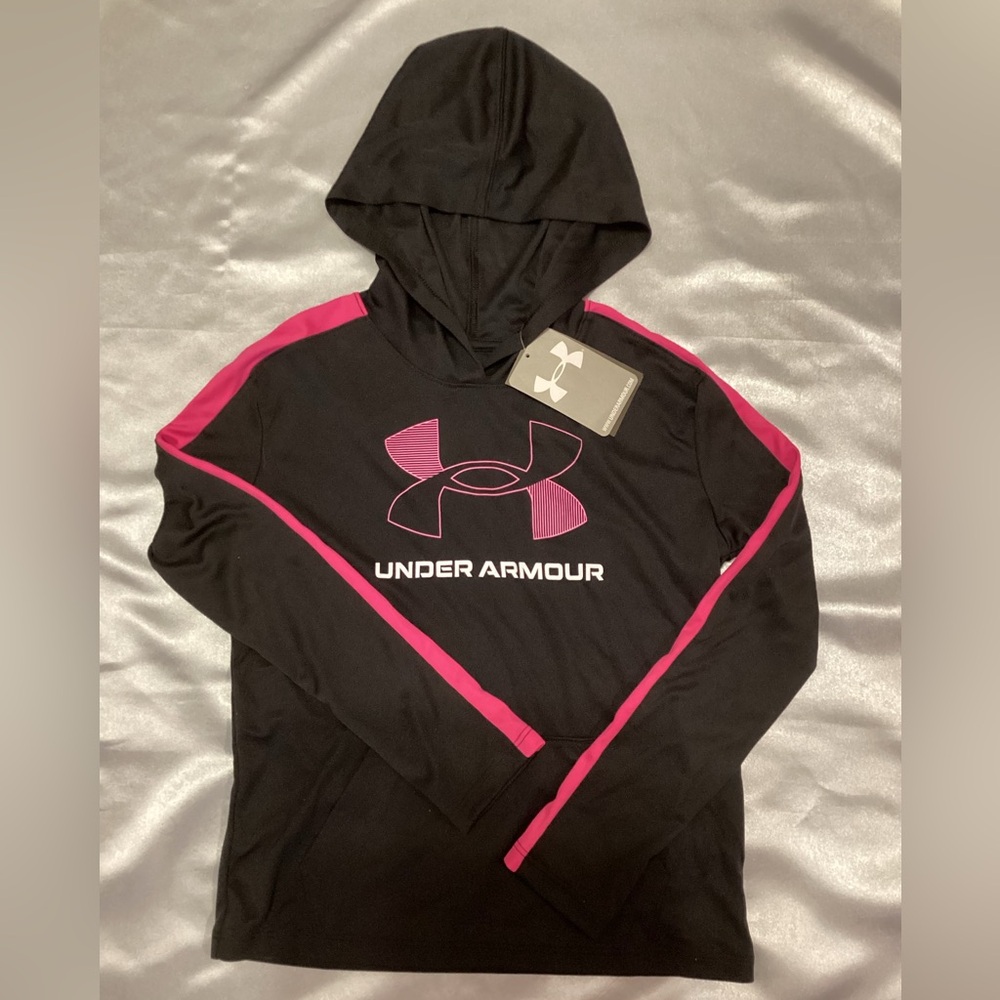 Under Armour Black and Pink Hoodie - Child size 8